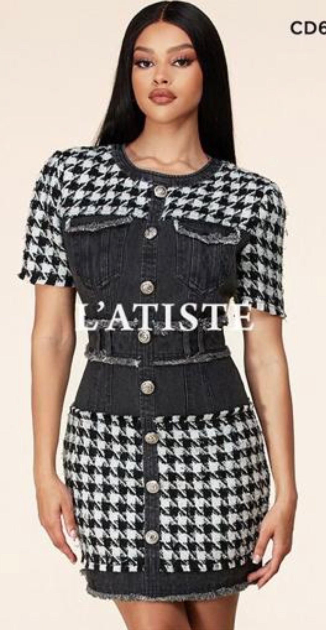 Vestido Latiste Negro Denim Twead (#173)