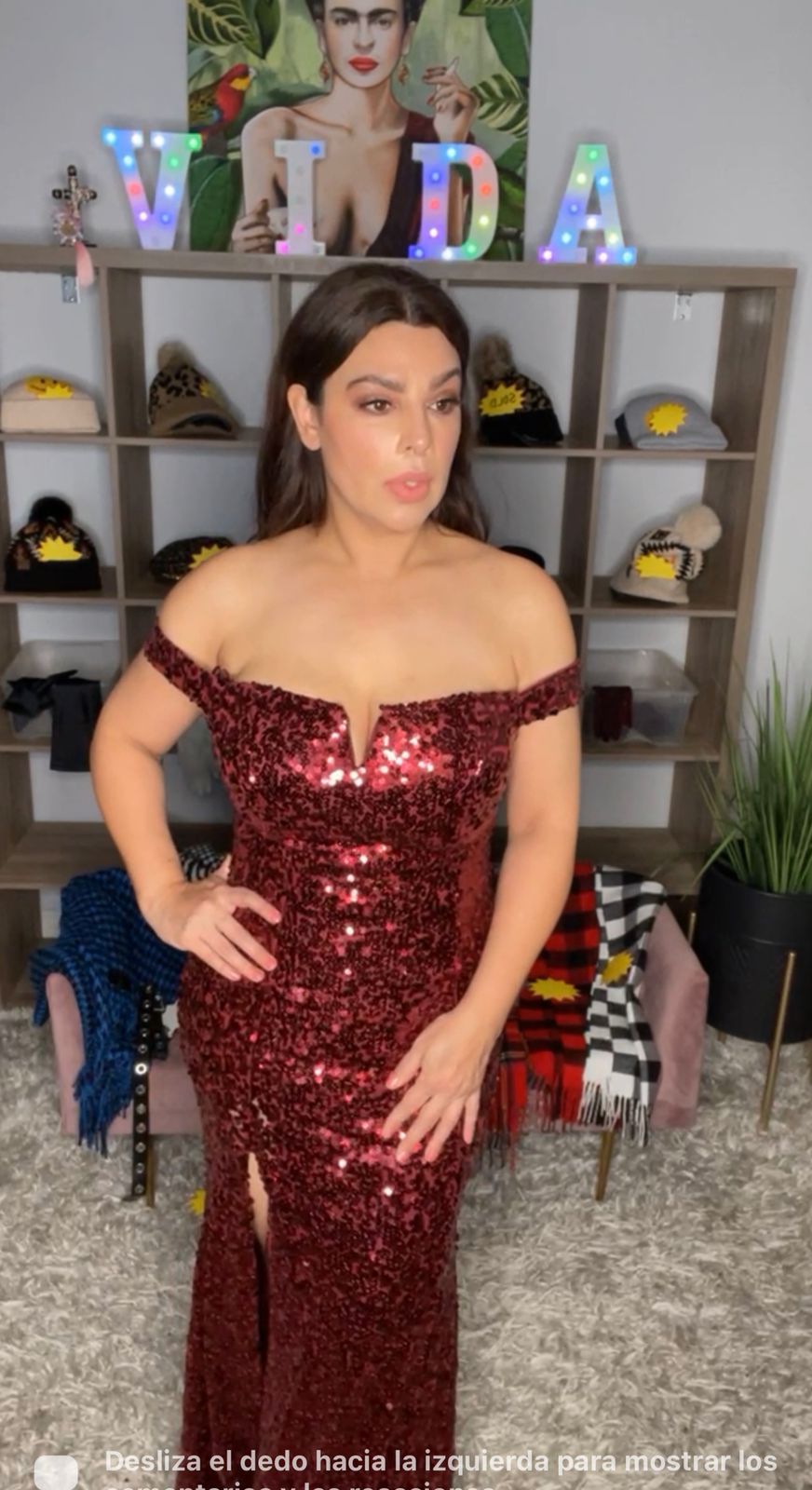 Vestido Guinda Lentejuelas (#382)