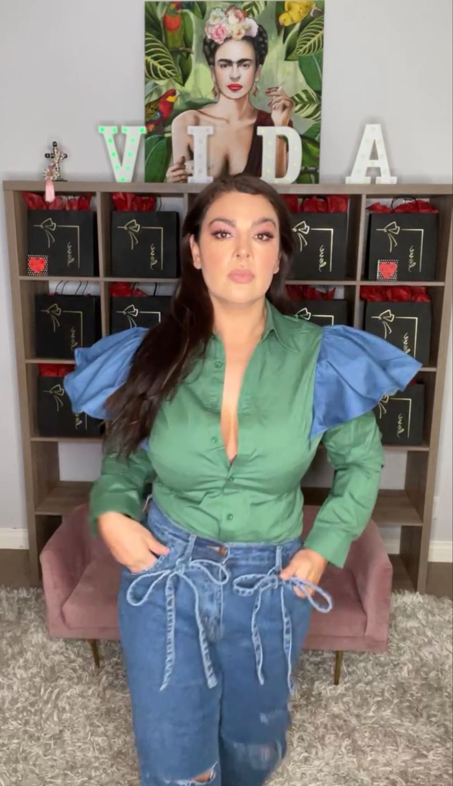Blusa Verde Olan Azul (#137)