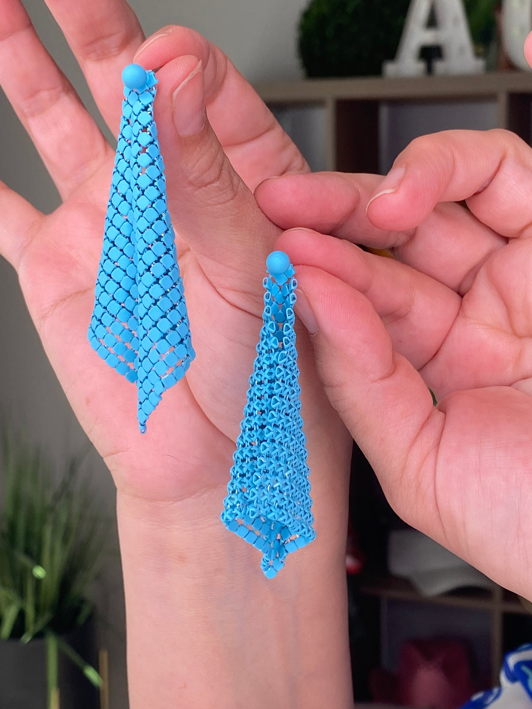 Arete Azul Cielo Cadena 80s (#110)