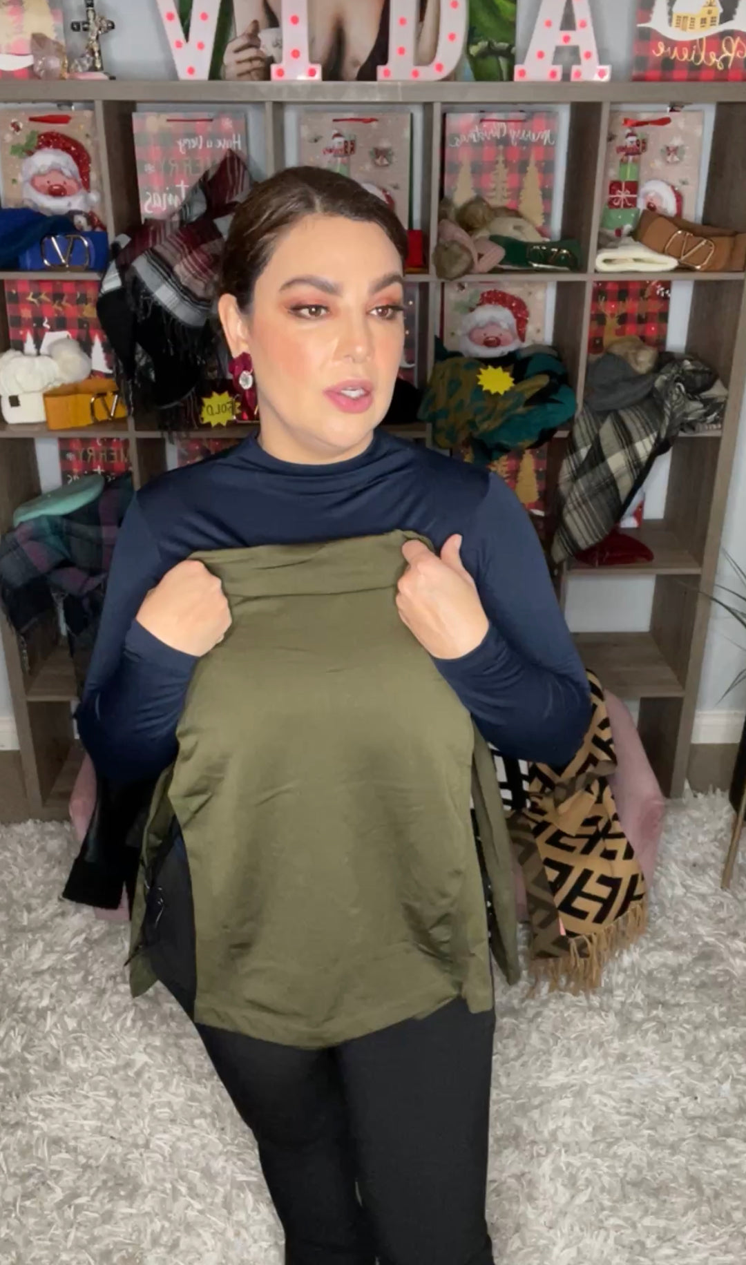 Blusa Olivo Basica Termica Afelpada