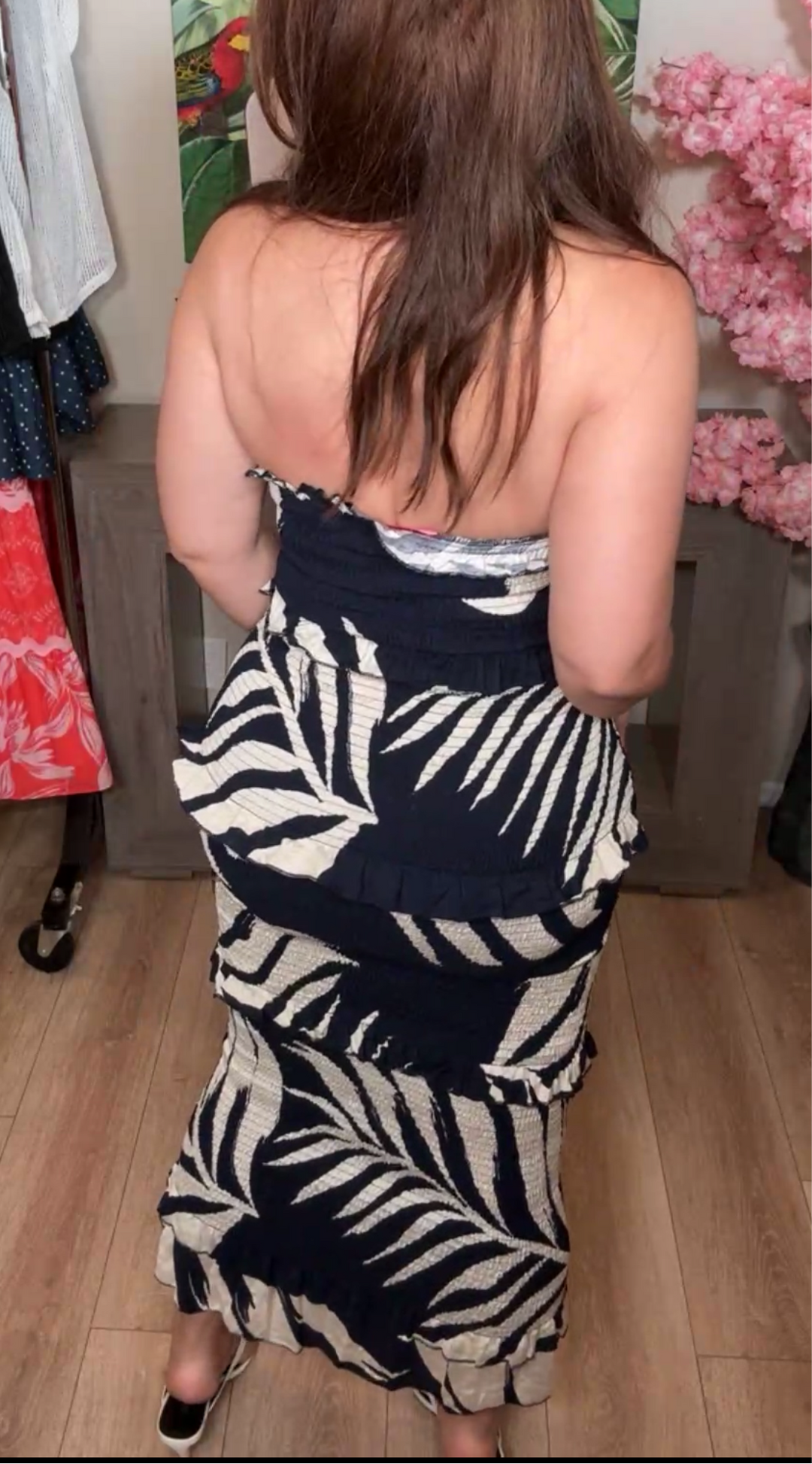 Vestido Azul Marino Y Beige Elástico C Bodycon Midi Ultra Stretch (#171)