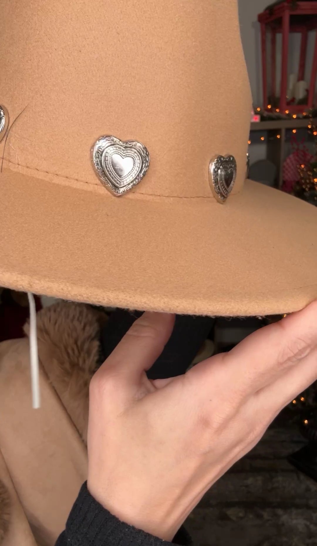 Sombrero Camel Corazones Plata Grabados Western (#132)