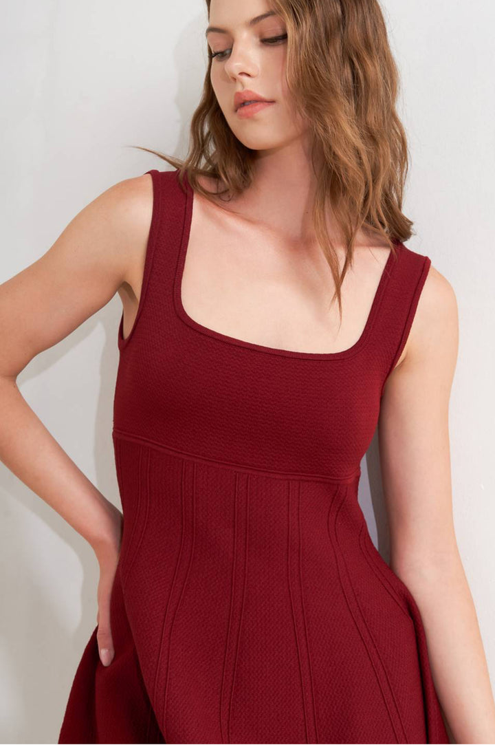 Vestido Vino De Punto Stretch Mini (#103)