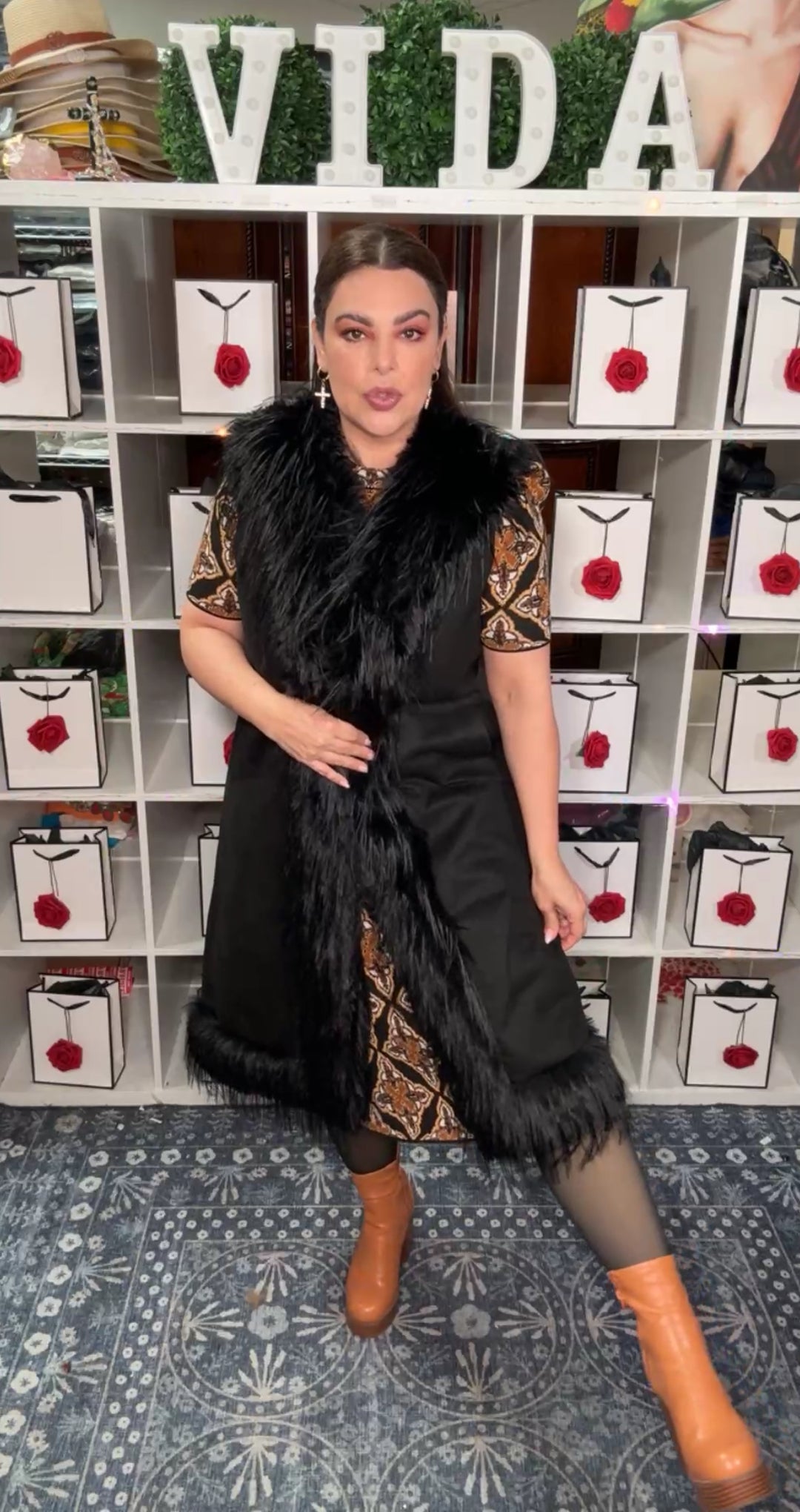 Chaleco Negro Fur Luxury XL (#107)
