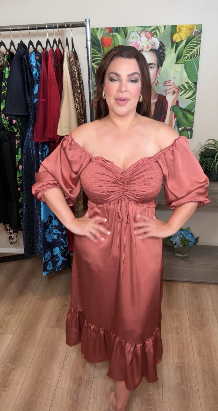 Vestido mauve satinado (#108)
