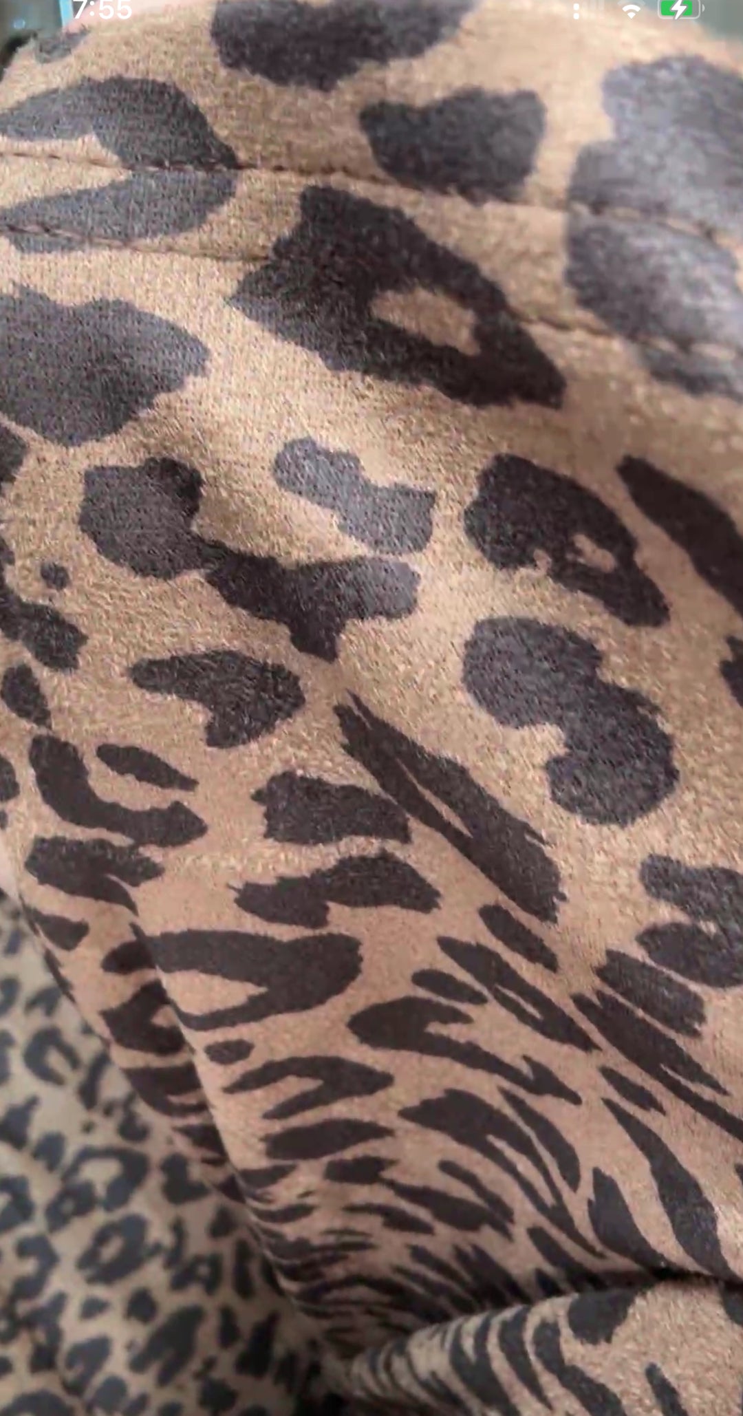 Vestido café leopardo gamuza midi ultra suave (#124)