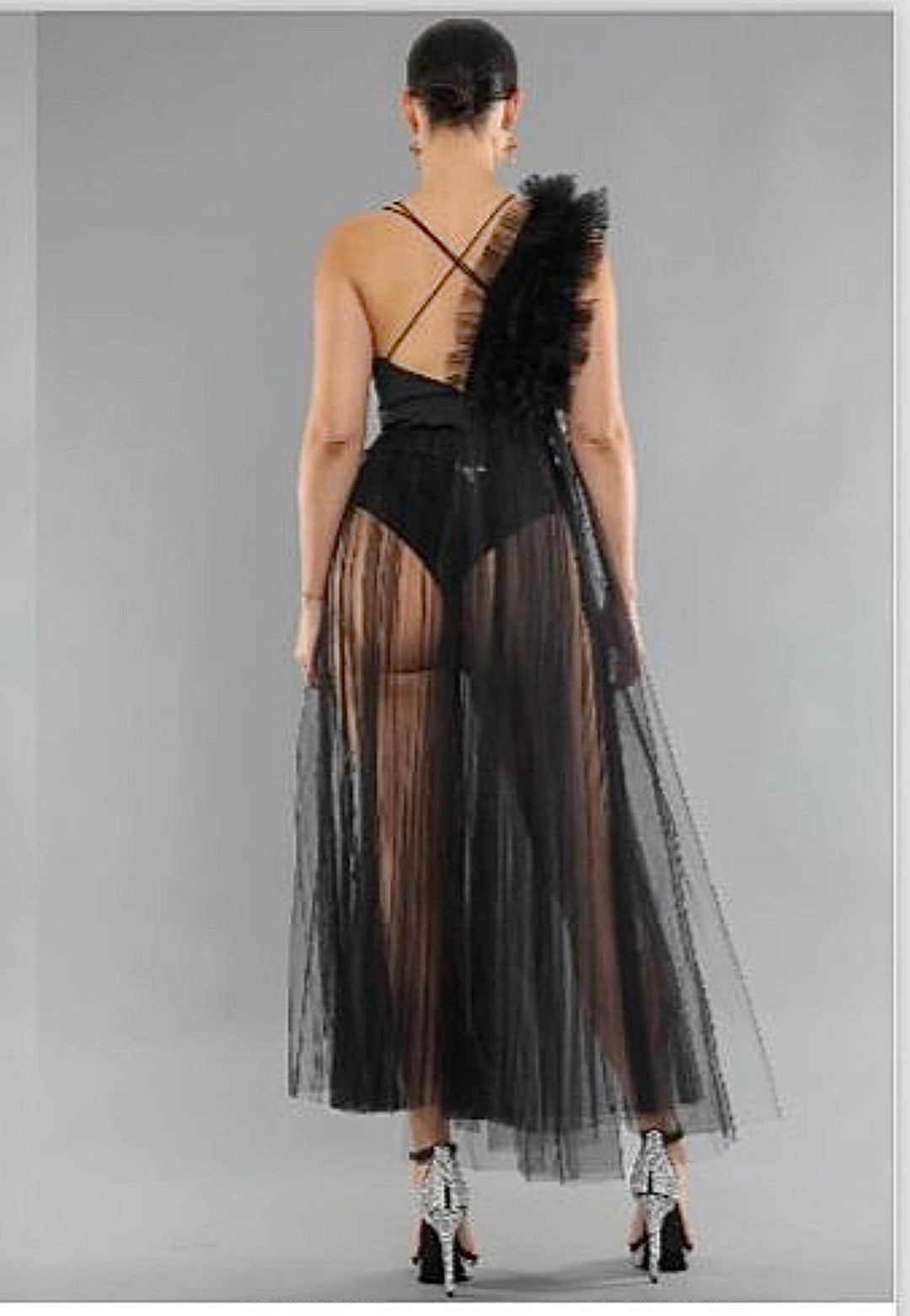 Set Negro Playa Tulle Traje de Baño (#121)