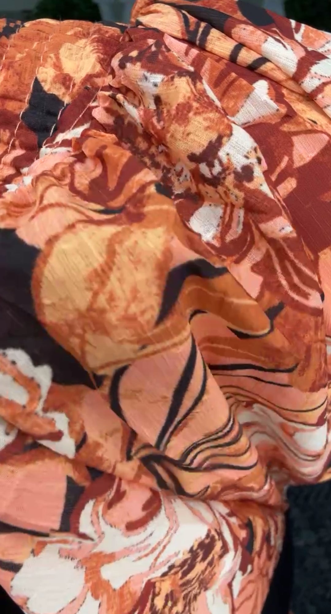 Vestido Naranja Floral Top Negro Sweater (#157)