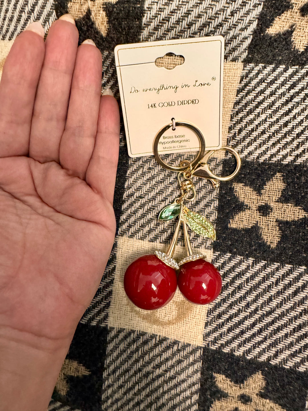 Llavero Cherries con Swarovsky (#160)