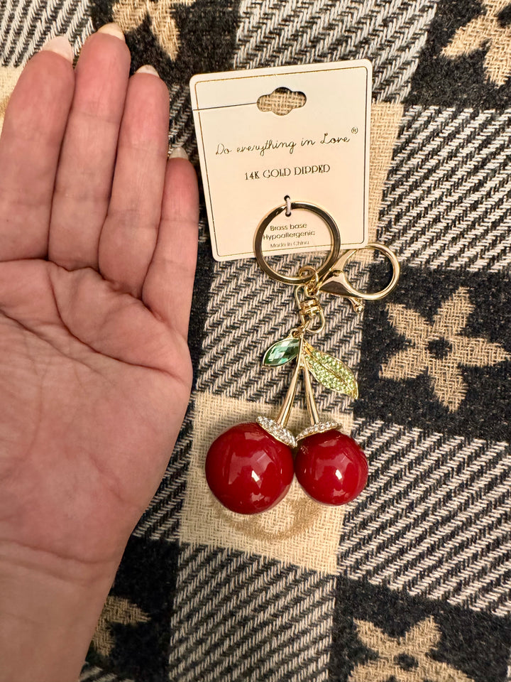 Llavero Cherries con Swarovsky (#160)