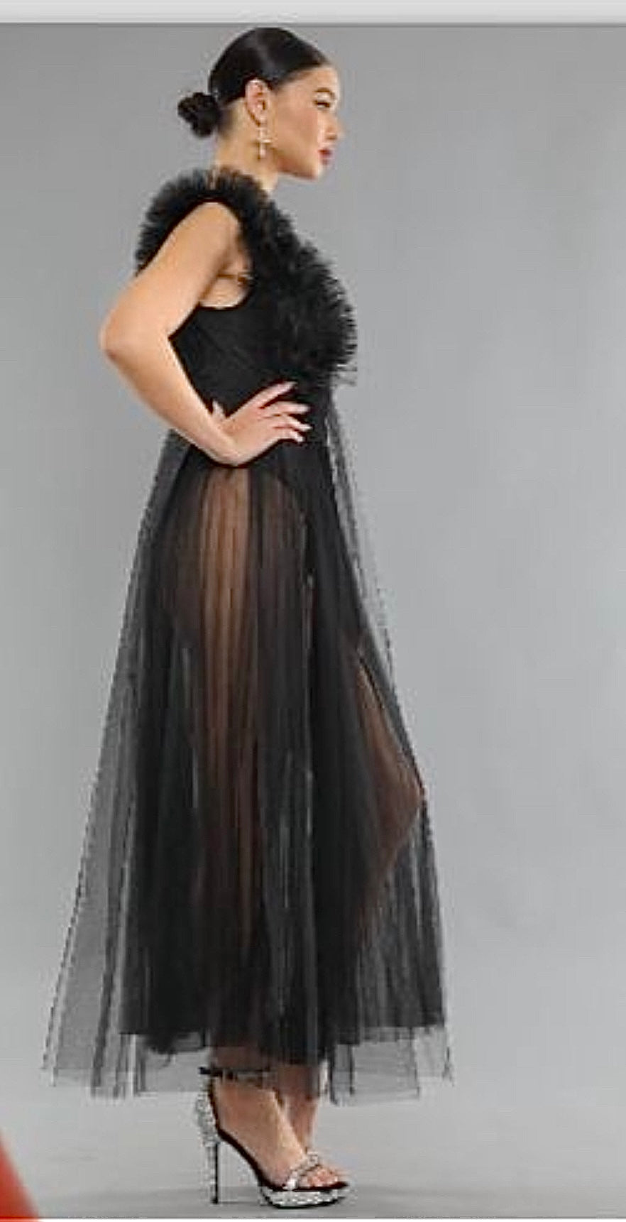 Set Negro Playa Tulle Traje de Baño (#121)