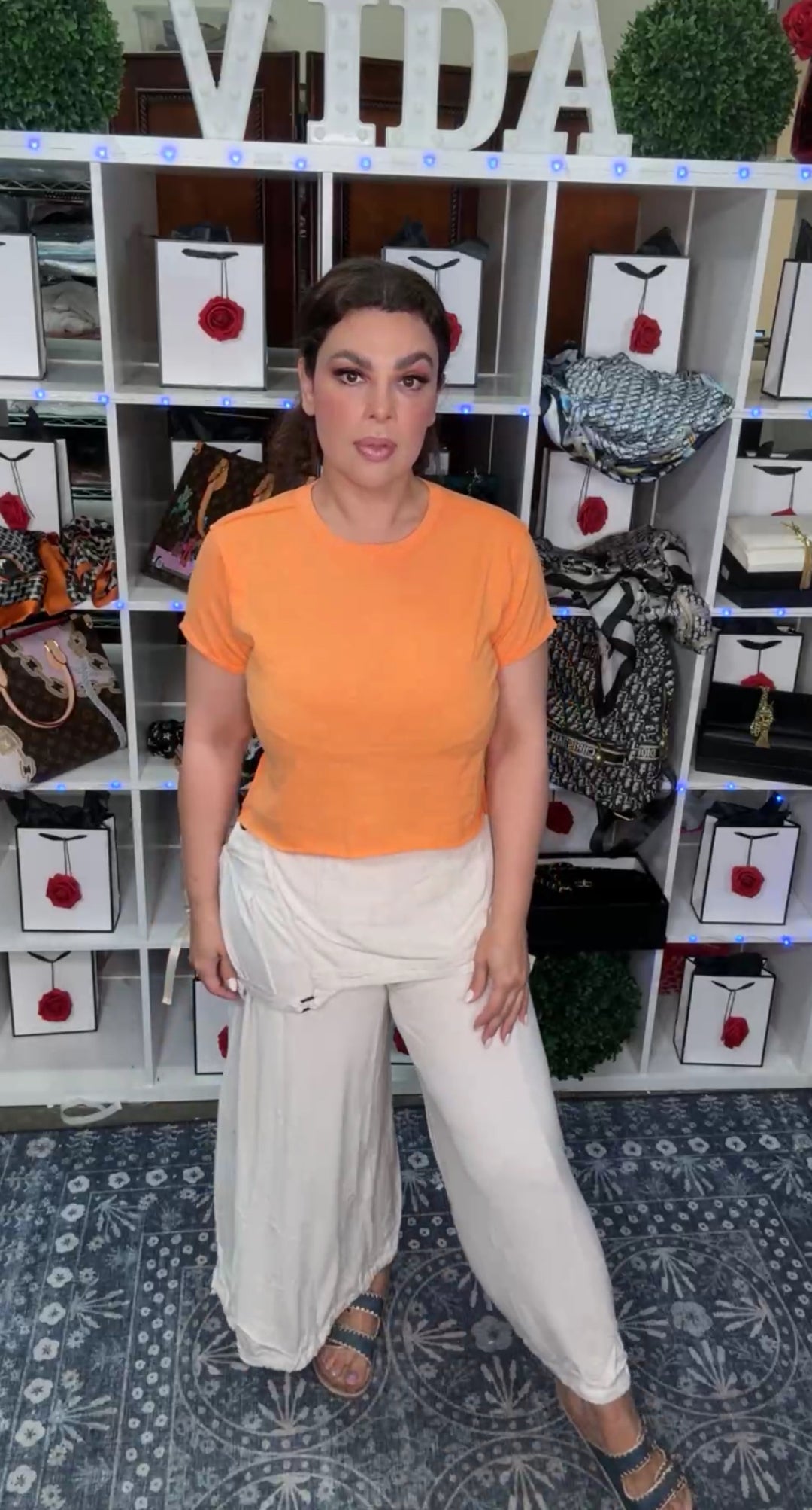 Blusa Naranja Crop Basica (#113)