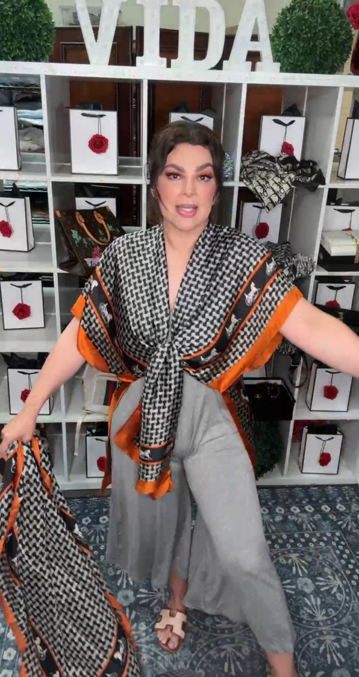 Blusa Negro y Naranja Celine Infinity (#110)