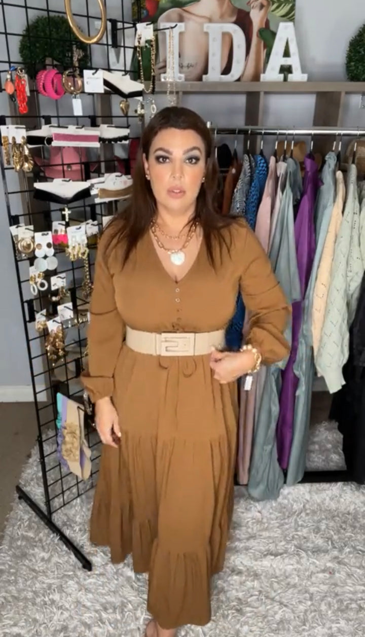 Cinto Mocha G Con Dorado Stretch (#126)