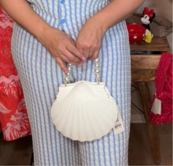 Bolsa Blanca Concha con Perlas Super Luxury (#108)