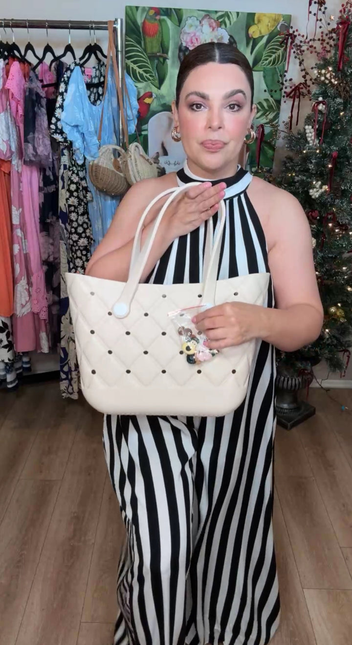 Bolsa Beige Charms Plastic (#121)