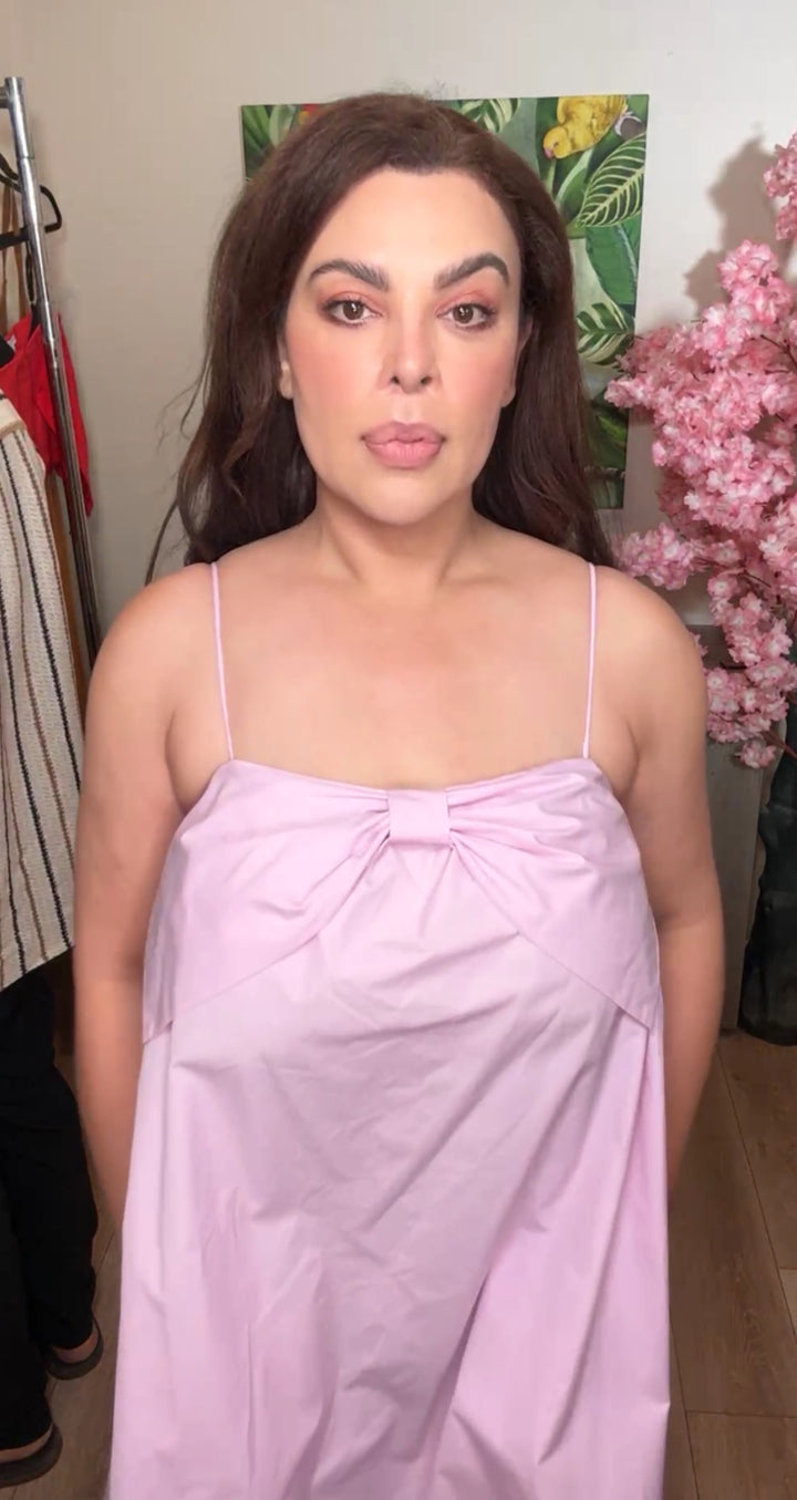 Vestido Rosa Palido Mono Suelto Mini (#135)
