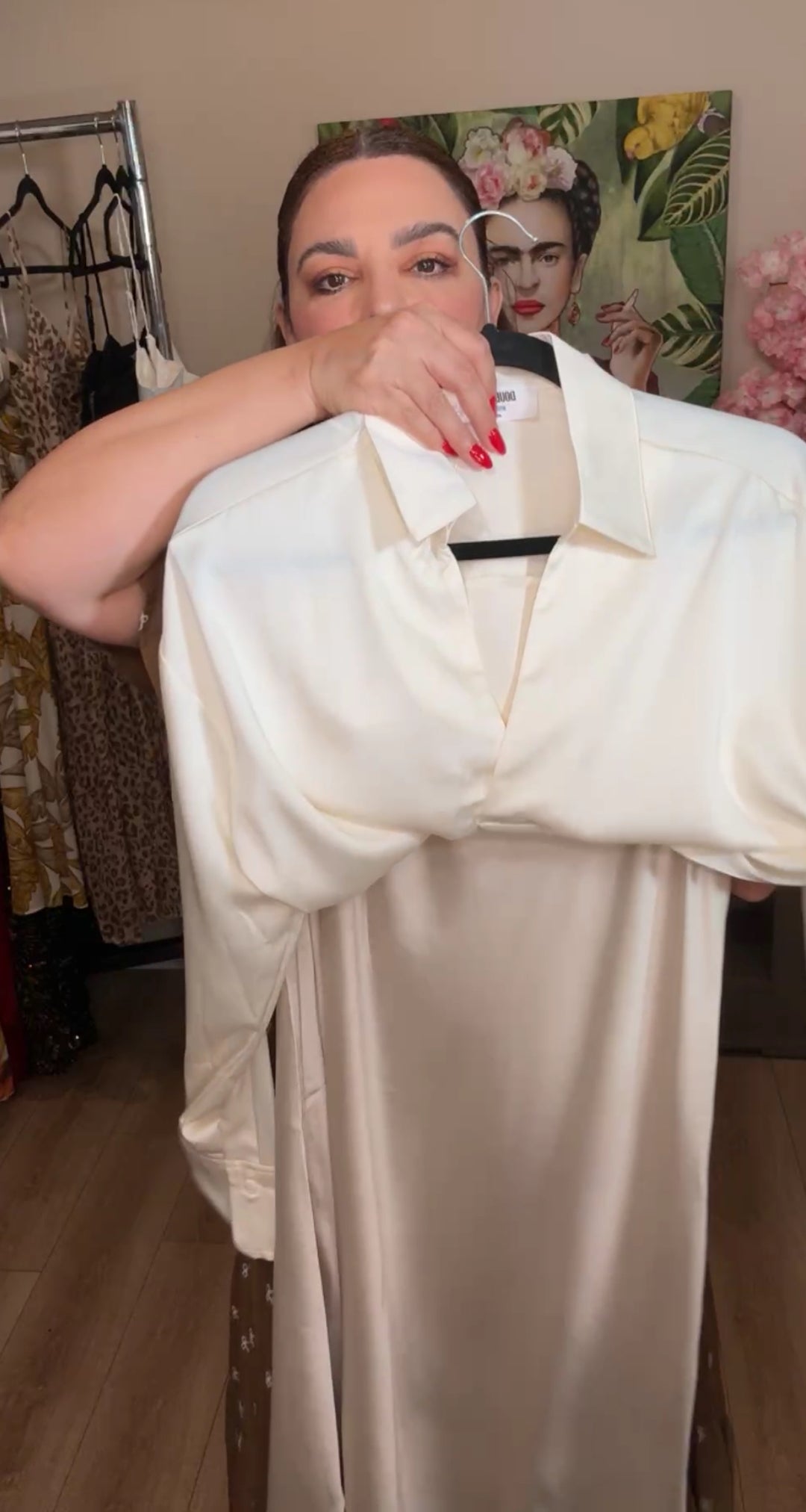 Camisa Crema Satinada Lux (#142)