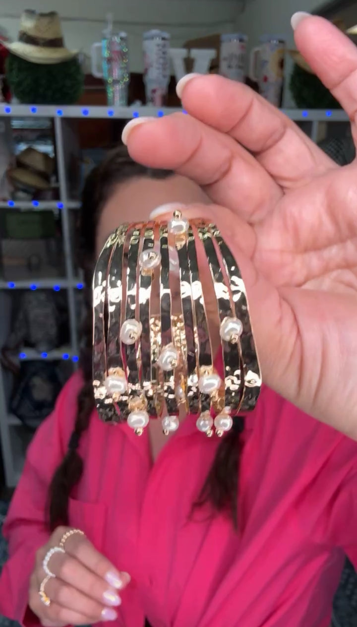 Arete Dorado Arracada Multiple y Perla (#107)