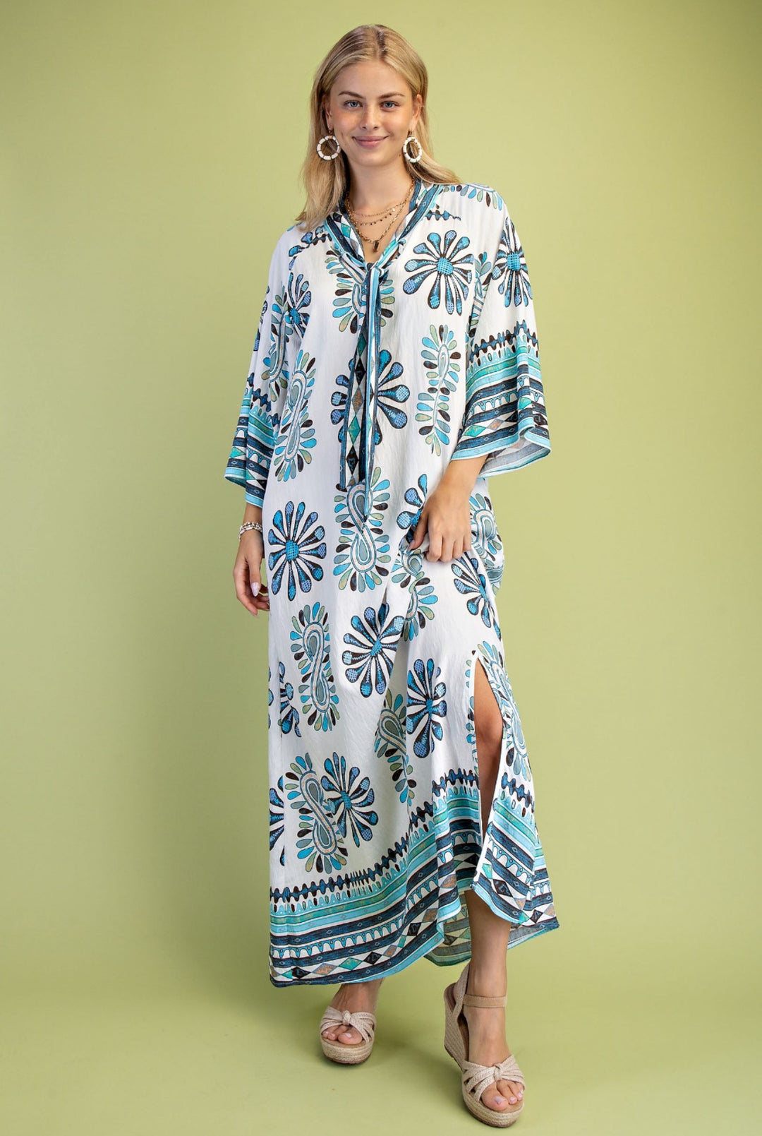 vestido azul sky mix kaftan (#138)