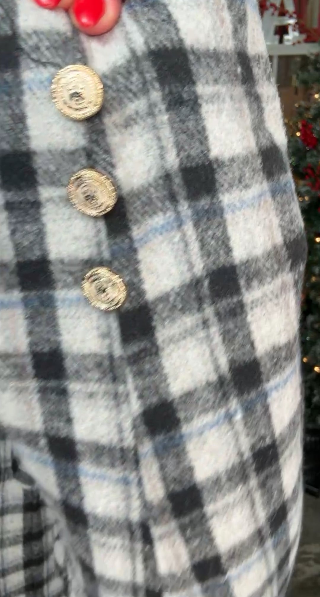 Blazer Gris y Negro Franela Tartan (#101)