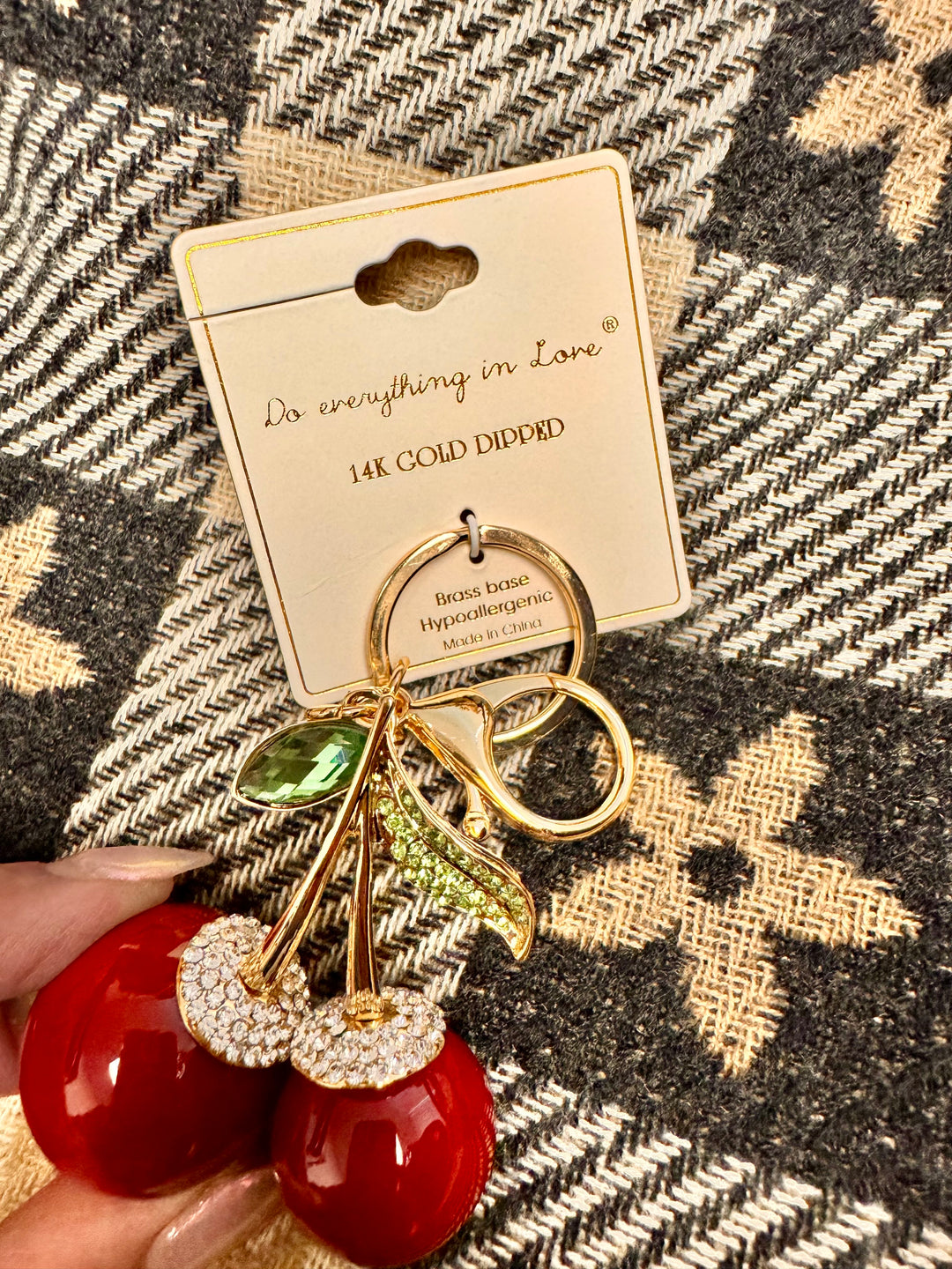 Llavero Cherries con Swarovsky (#160)