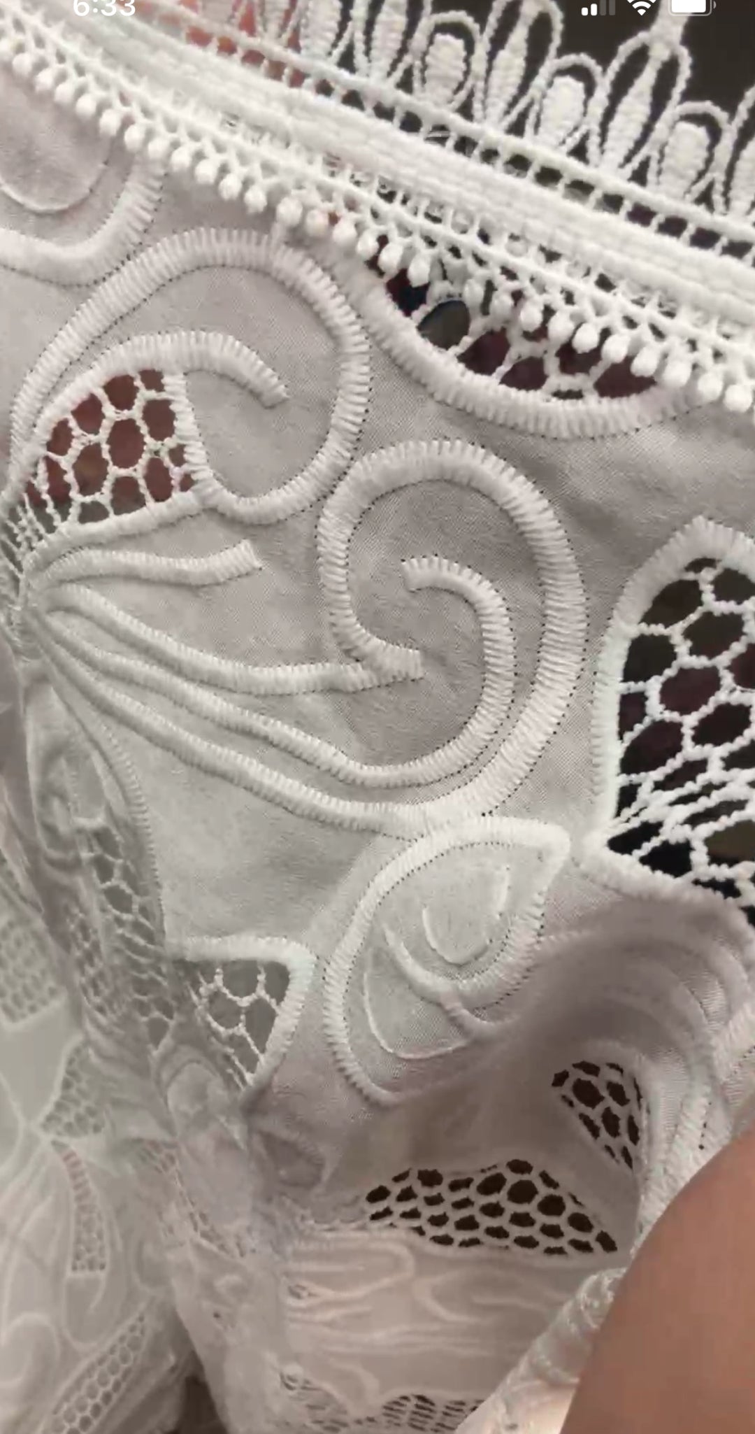Set blanco eyelet crochet falda y top (