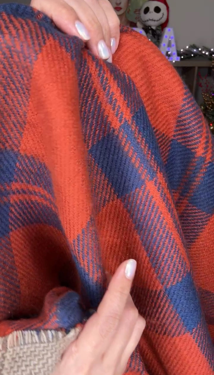 Bufanda Marron y Azul Luxy (#233)