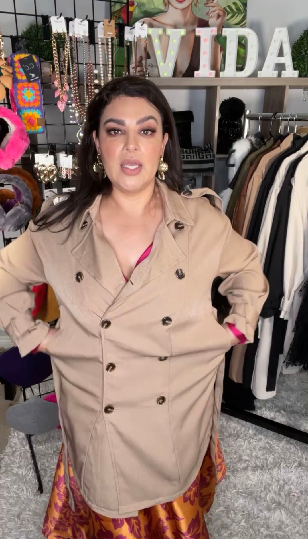 Gabardina Khaki a la Rodilla Relax (#218)