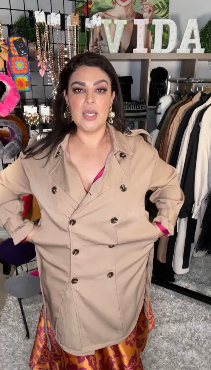 Gabardina Khaki a la Rodilla Relax (#218)