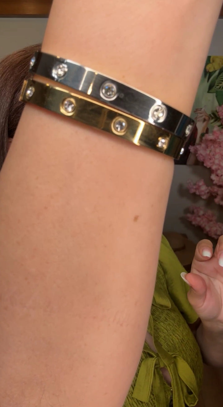 Pulsera Plateada Estilo Cart Stainless Steel  (#126)