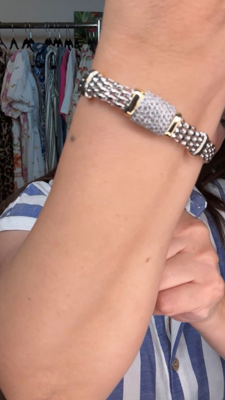 Pulsera Oro y Plata Zirconias Luxy (#160)
