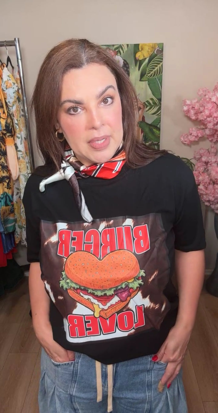 Blusa Negra Burger Heart (#161)