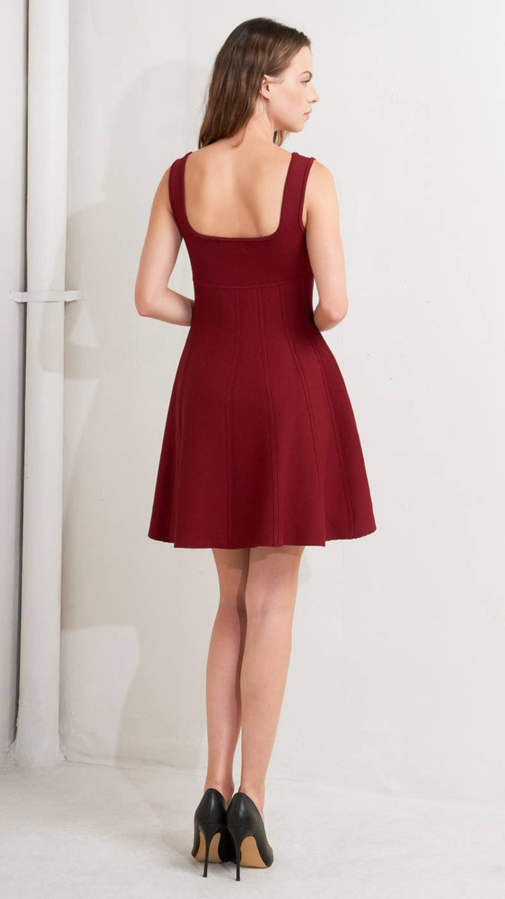 Vestido Vino De Punto Stretch Mini (#103)