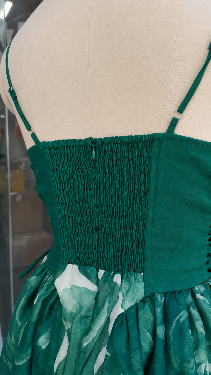 Vestido Verde Corset Midi