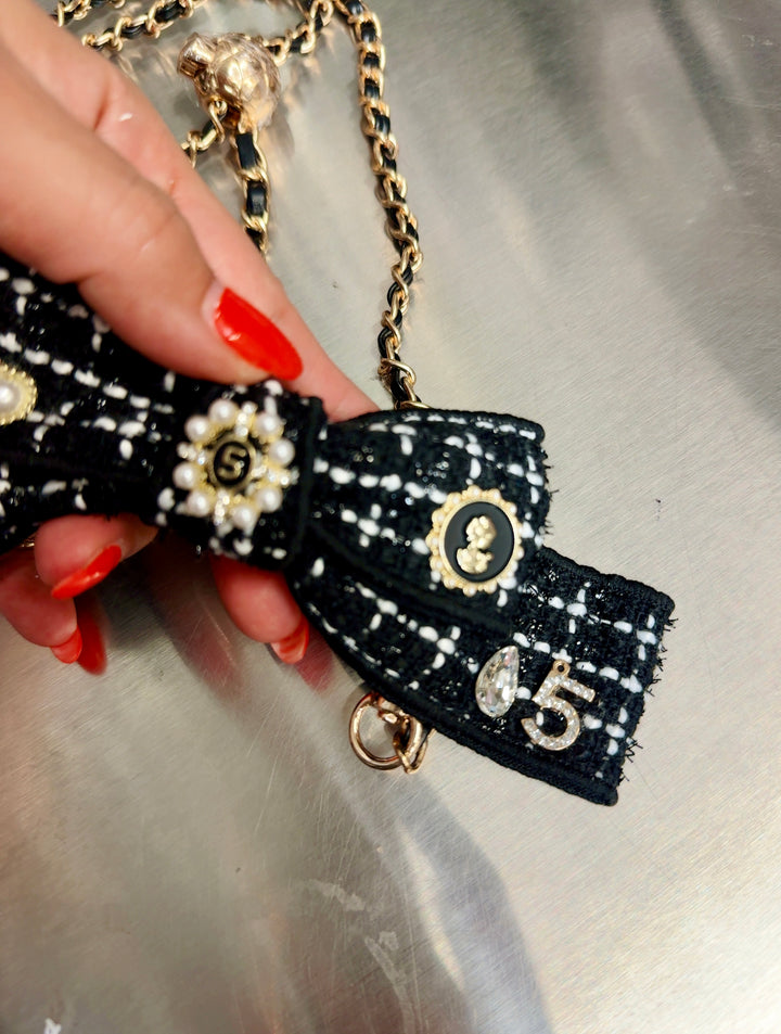 Bolsa negra cc tweed cellphone holder (#138)
