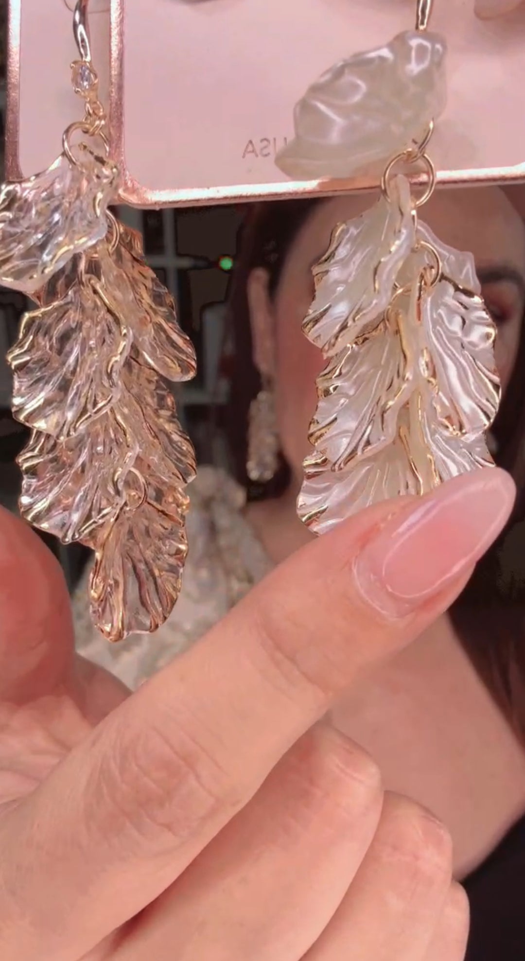 Arete Perla y Dorado Ojas (#109)