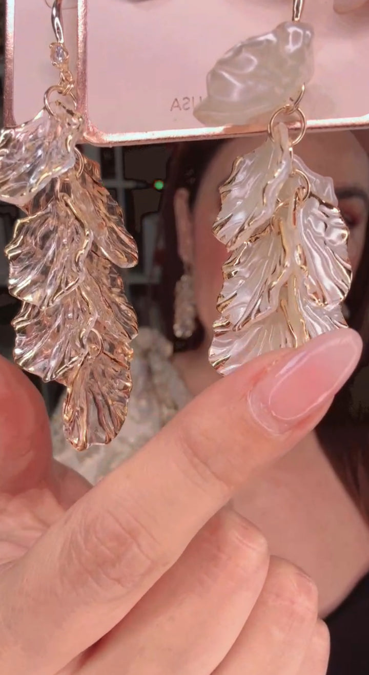 Arete Perla y Dorado Ojas (#109)