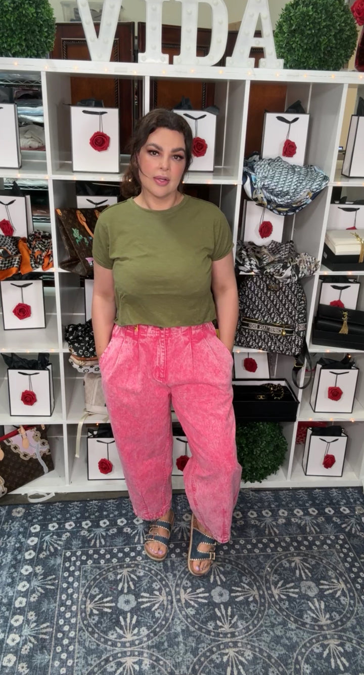 Pantalon Rosa Acid Washed Retro (#153)