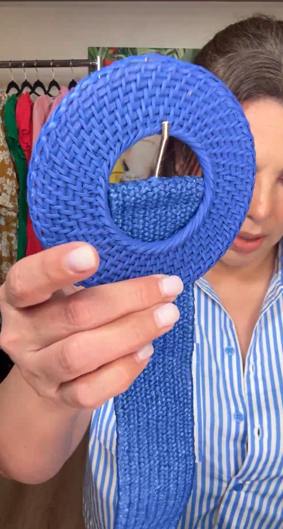 Cinto Azul Rafia Stretch (#121)