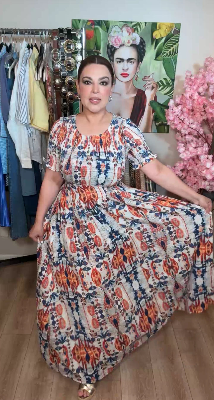 Vestido multicolor bohemio maxi (#175)