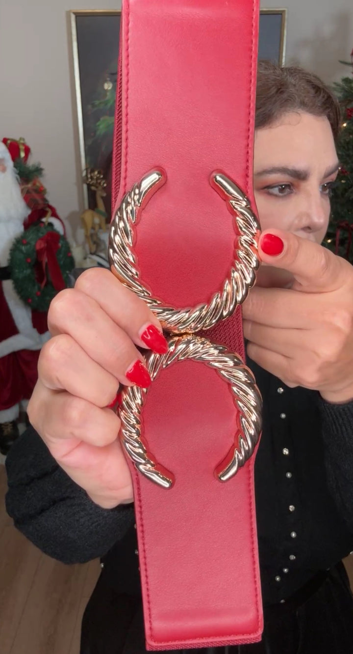 Cinto guinda hebilla CC stretch (#150)