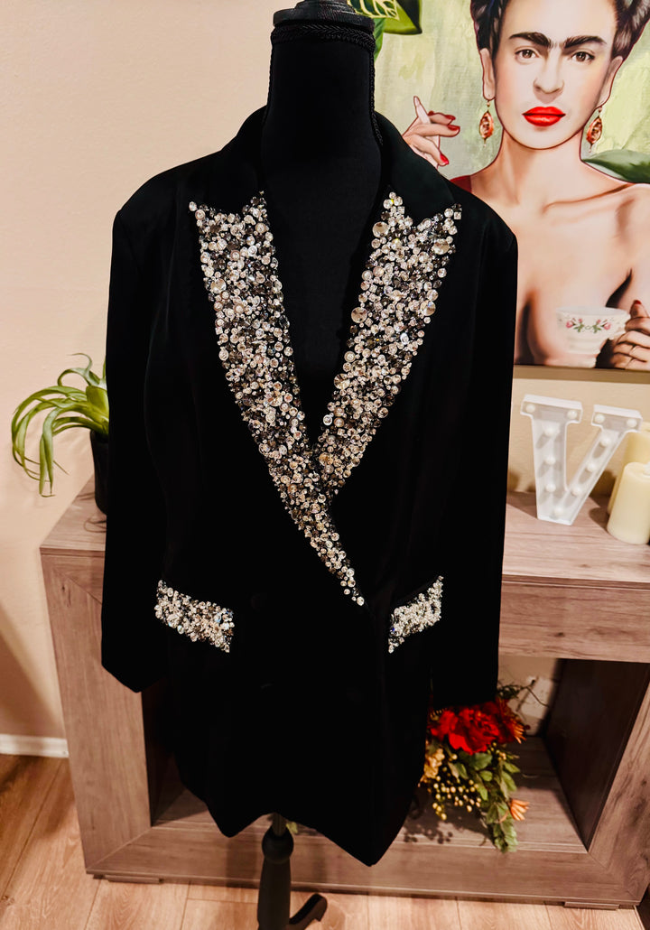Blazer Negro Pedrería Luxury (#101)