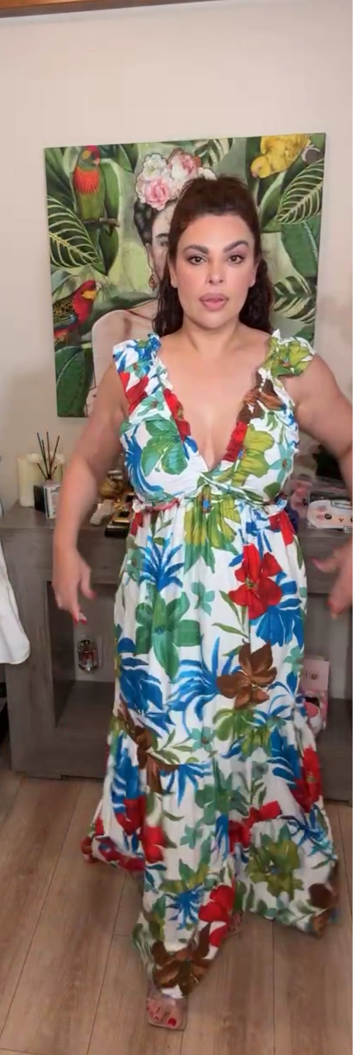 Vestido Blanco Con Flores Multi Moño Espalda (#127)