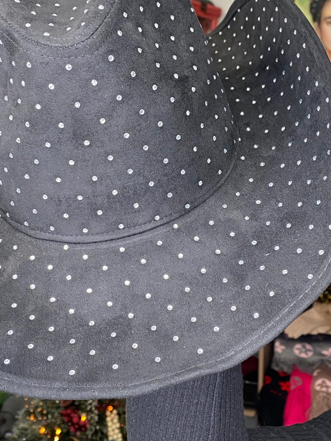 Sombrero Negro Rhinestones Clear FF