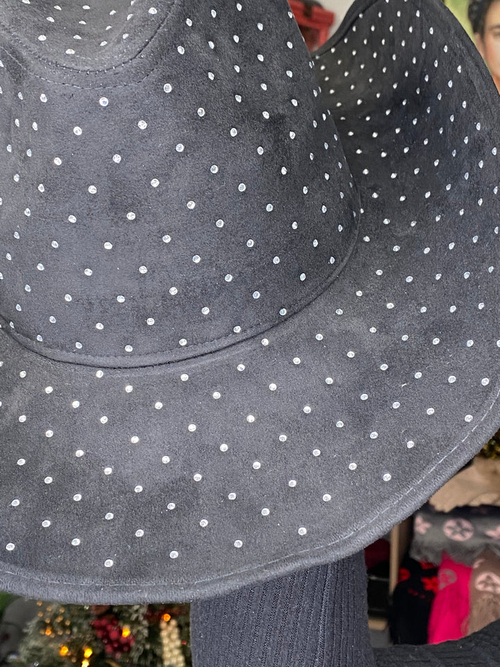 Sombrero Negro Rhinestones Clear FF