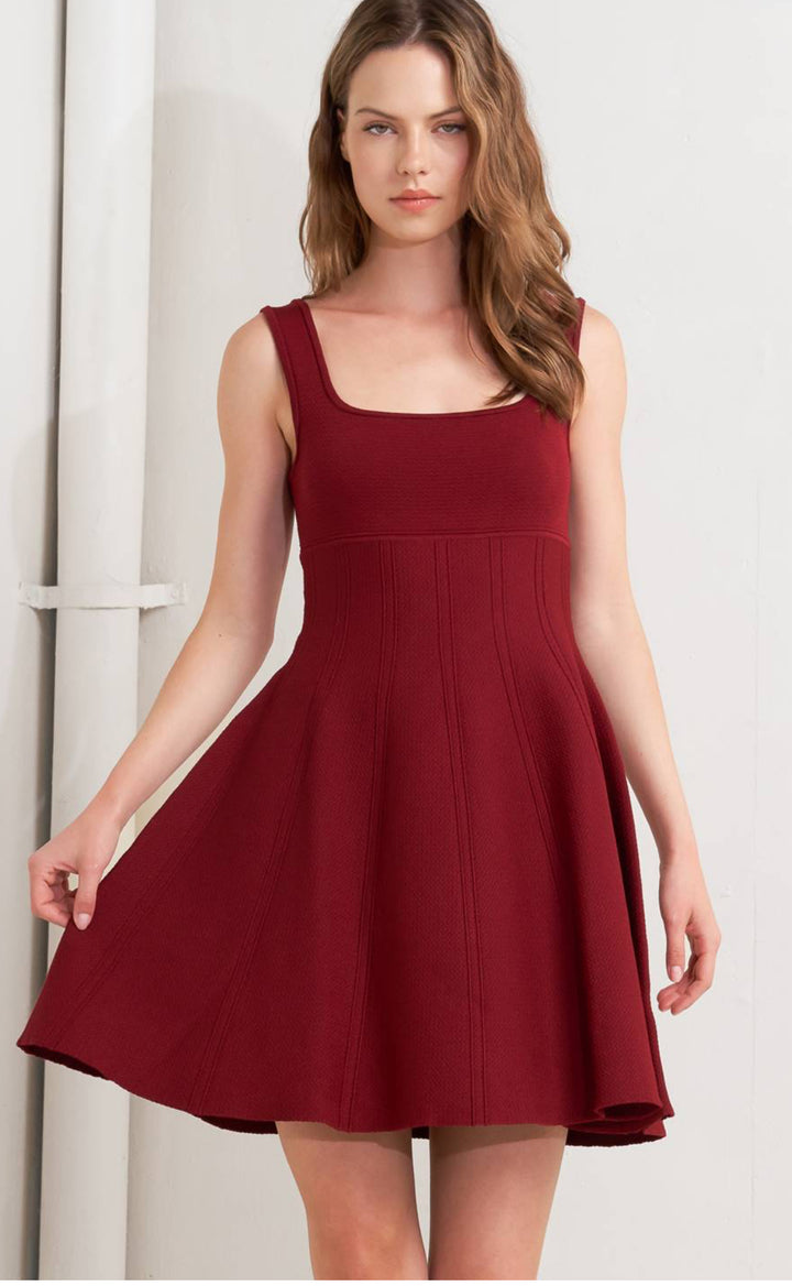 Vestido Vino De Punto Stretch Mini (#103)