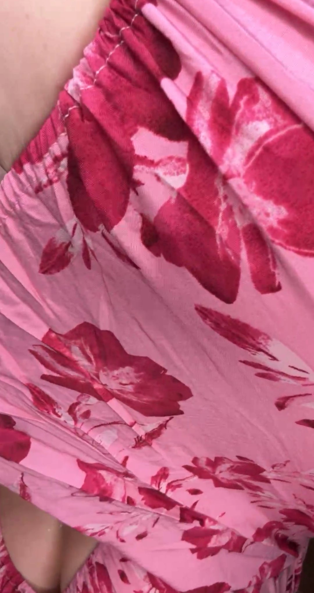 Vestido Rosa Con Vino Floral Midi (#154)