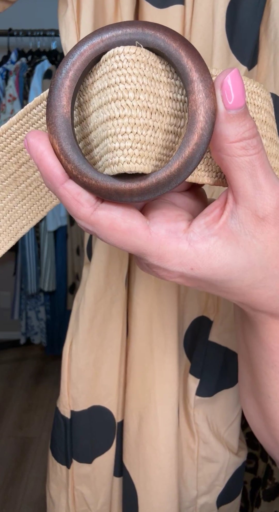 Vestido Mocha Boleado en Negro con Cinto Rafia Incluido (#396)